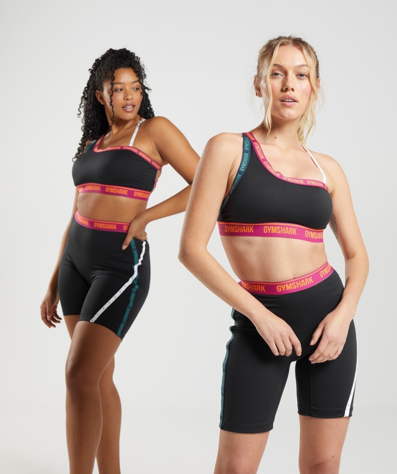 Gymshark Strike športová Podprsenka čierno-ružovo-alpská Zelená
