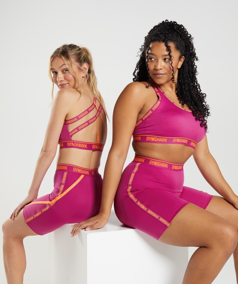 Gymshark Strike športová Podprsenka Dračica Ružovo-horizont Oranžová