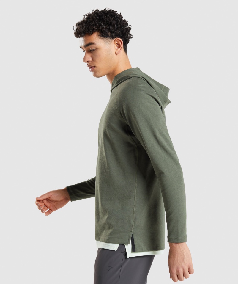 Gymshark Studio Mikina S Kapucňou Core Olive