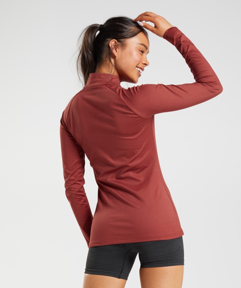 Gymshark Training 1/4 Zips Rosewood Red