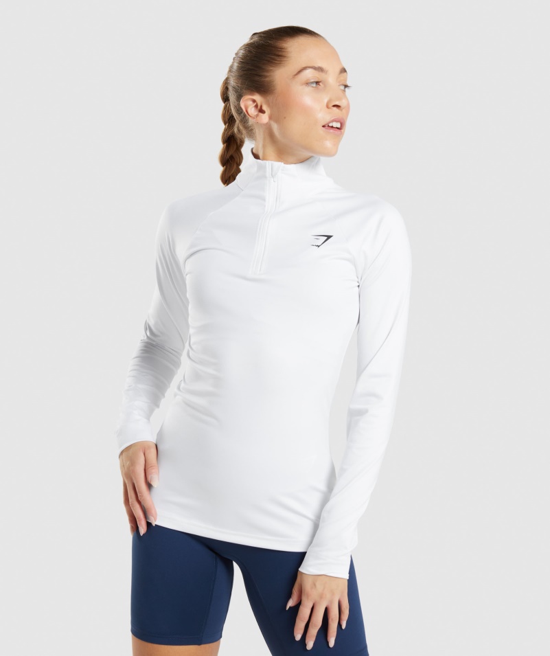 Gymshark Training 1/4 Zips White