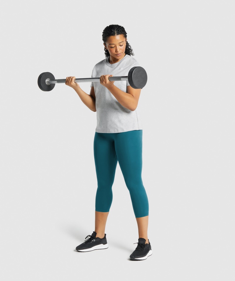 Gymshark Training Basic Tee Svetlosivá Marl