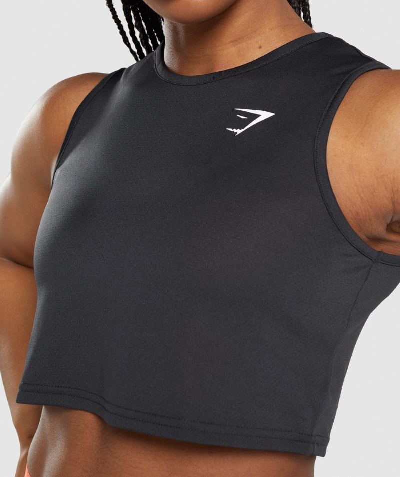 Gymshark Tréningový Crop Tank čierny