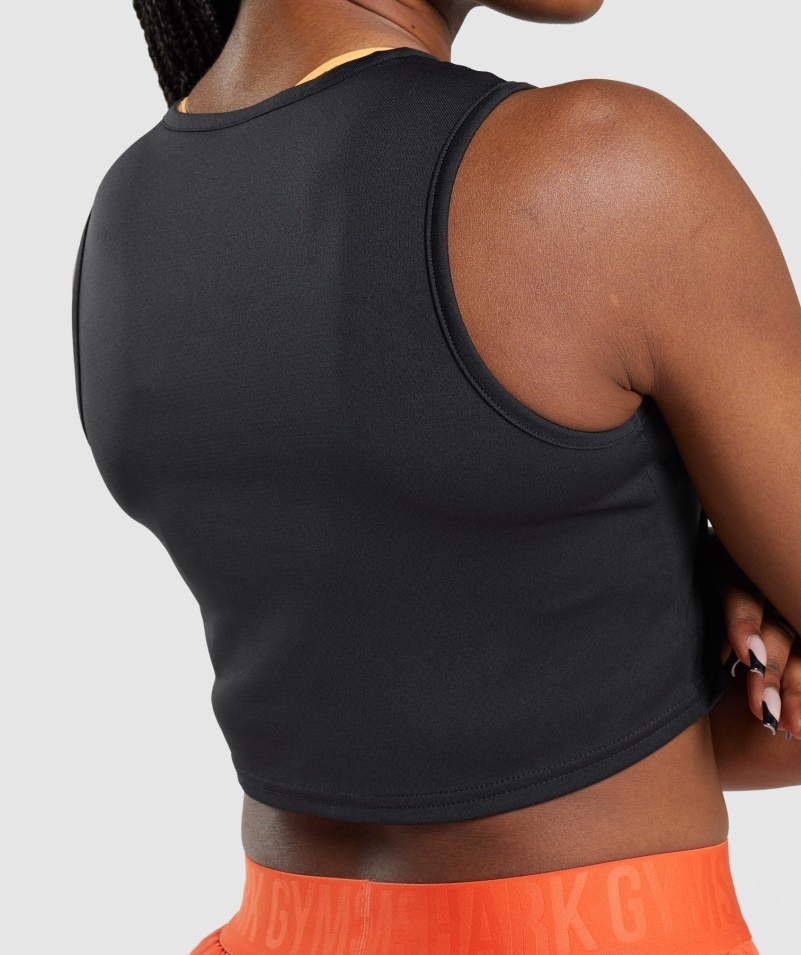 Gymshark Tréningový Crop Tank čierny