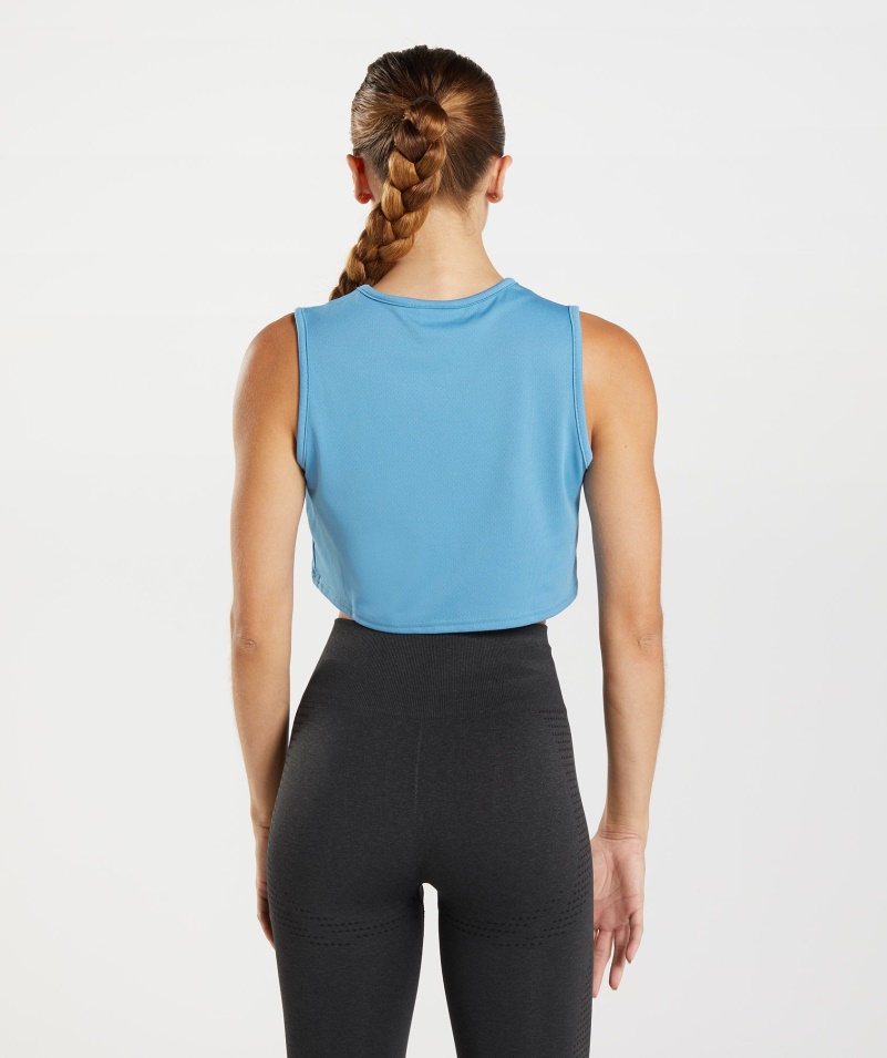 Gymshark Tréningová Plodina Tank Pobrežná Modrá