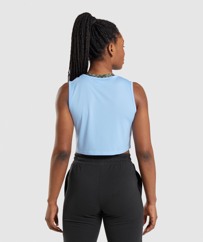 Gymshark Tréningová Plodina Tank Mesačný Kameň Modrý
