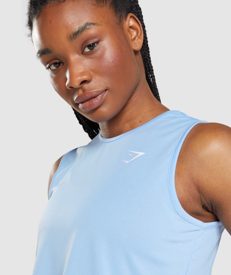 Gymshark Tréningová Plodina Tank Mesačný Kameň Modrý