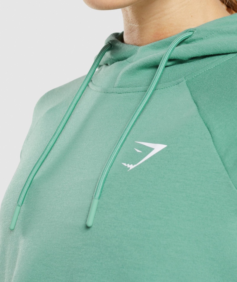 Gymshark Training Cropped Mikina S Kapucňou Alpská Zelená