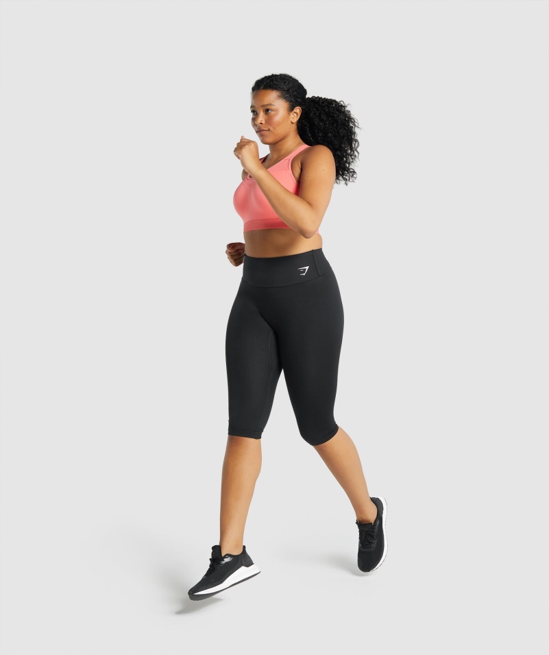 Gymshark Tréningové Skrátené Legíny čierne