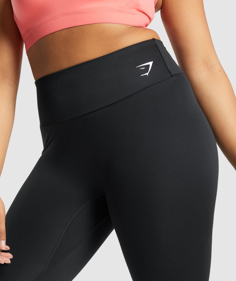 Gymshark Tréningové Skrátené Legíny čierne