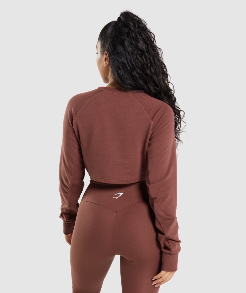 Gymshark Training Cropped Sveter Cherry Brown