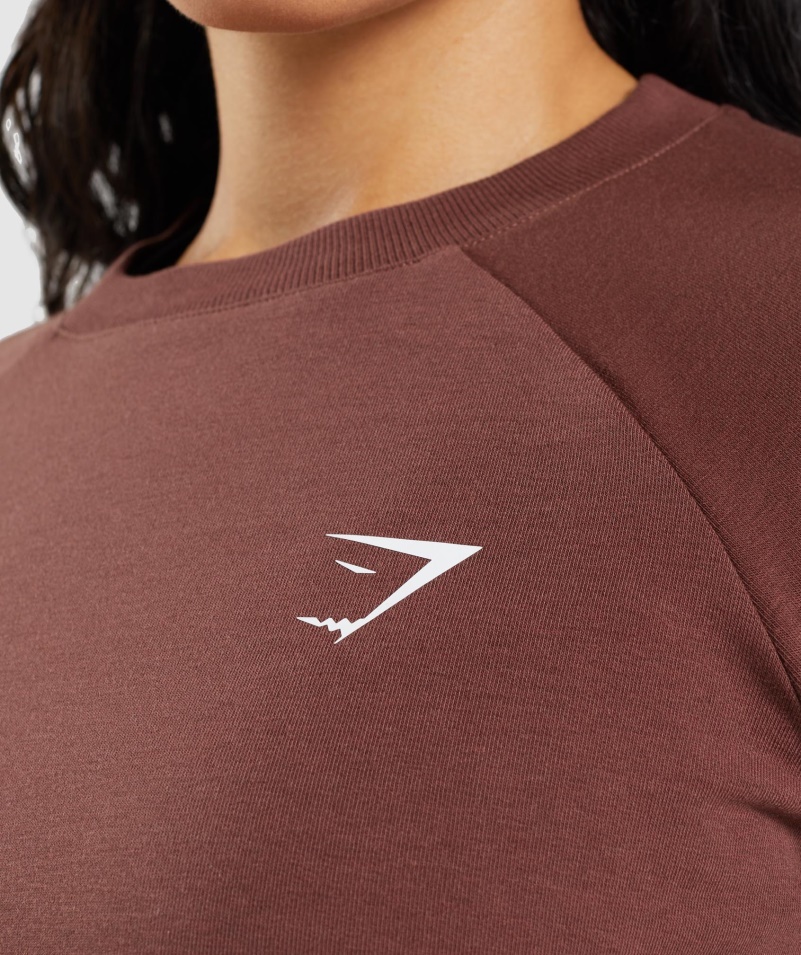 Gymshark Training Cropped Sveter Cherry Brown