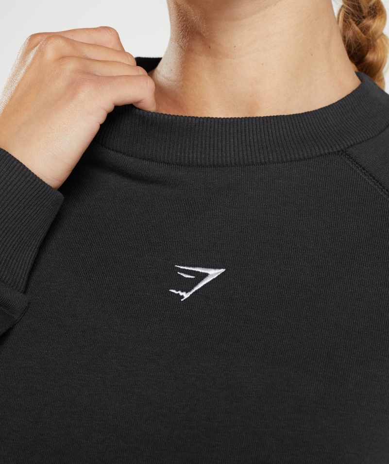 Gymshark Tréning Skrátený Sveter Dámsky čierny