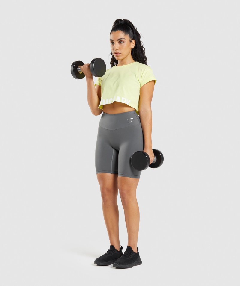 Gymshark Tréningové Cyklistické šortky Uhľovo šedé