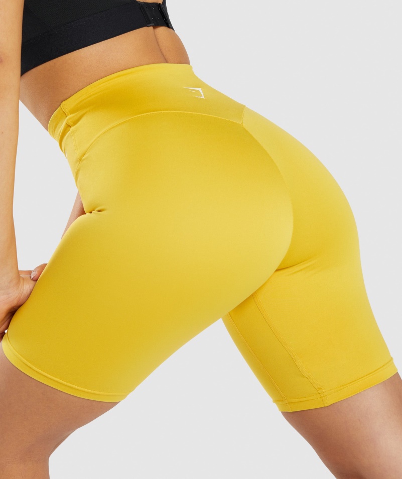 Gymshark Tréningové Cyklistické šortky Medailón žlté