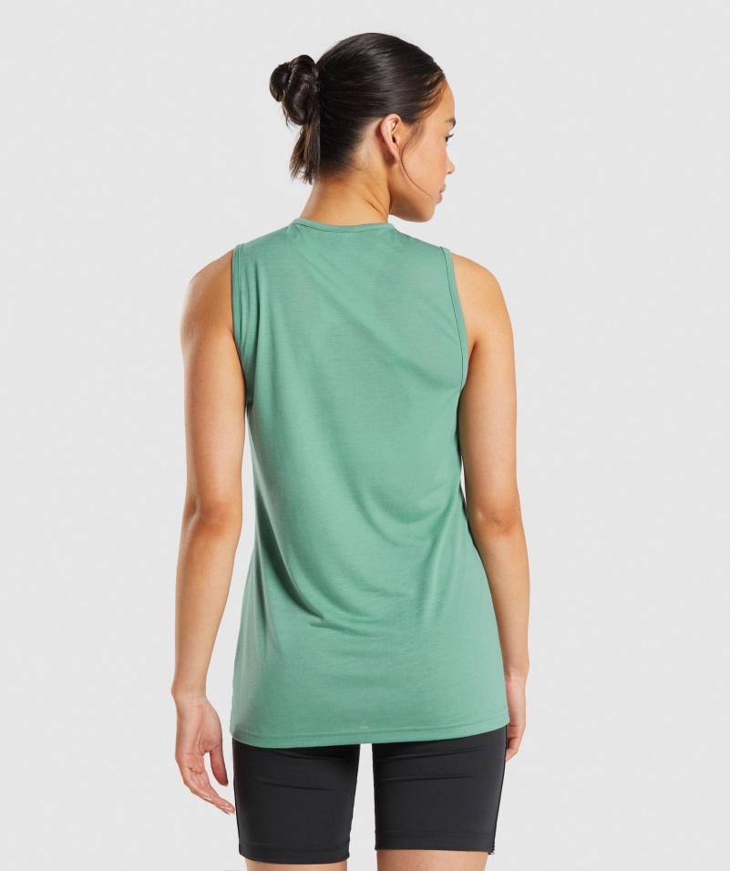 Gymshark Tréning Padacie Rameno Tank Alpská Zelená