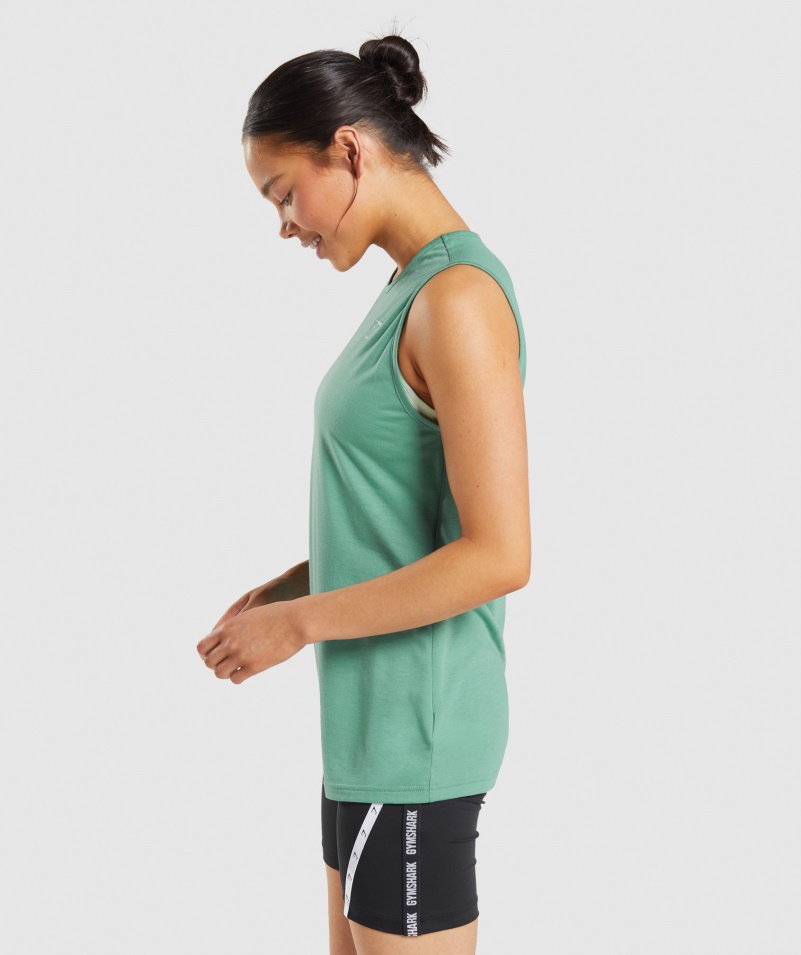 Gymshark Tréning Padacie Rameno Tank Alpská Zelená