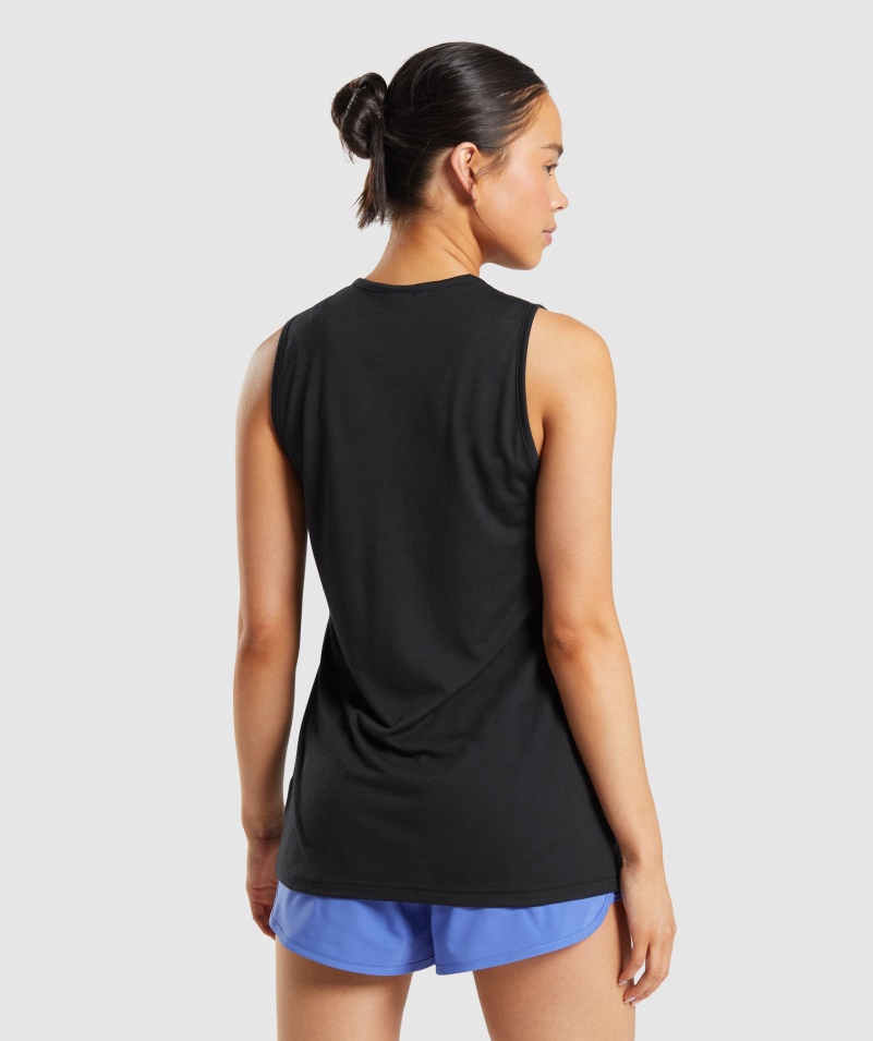 Gymshark Tréning Drop Arm Tank čierny