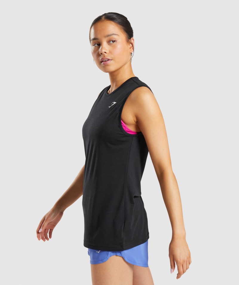 Gymshark Tréning Drop Arm Tank čierny