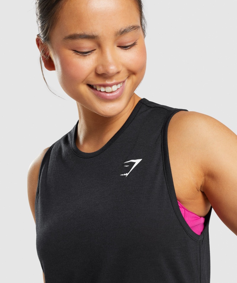 Gymshark Tréning Drop Arm Tank čierny