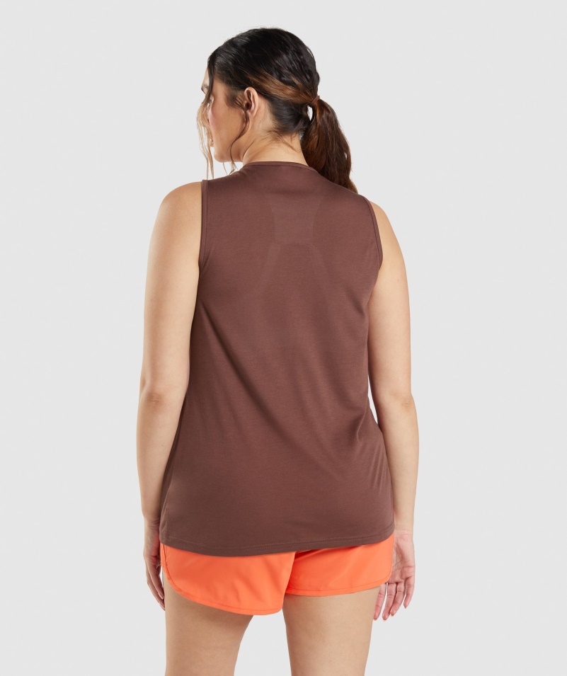 Gymshark Tréning Drop Arm Tank čerešňovo Hnedý