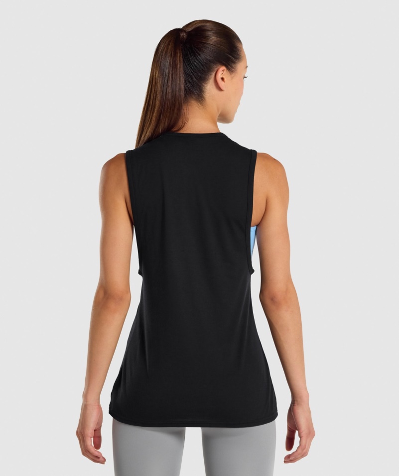 Gymshark Tréning Drop Arm Tank Dámske čierne