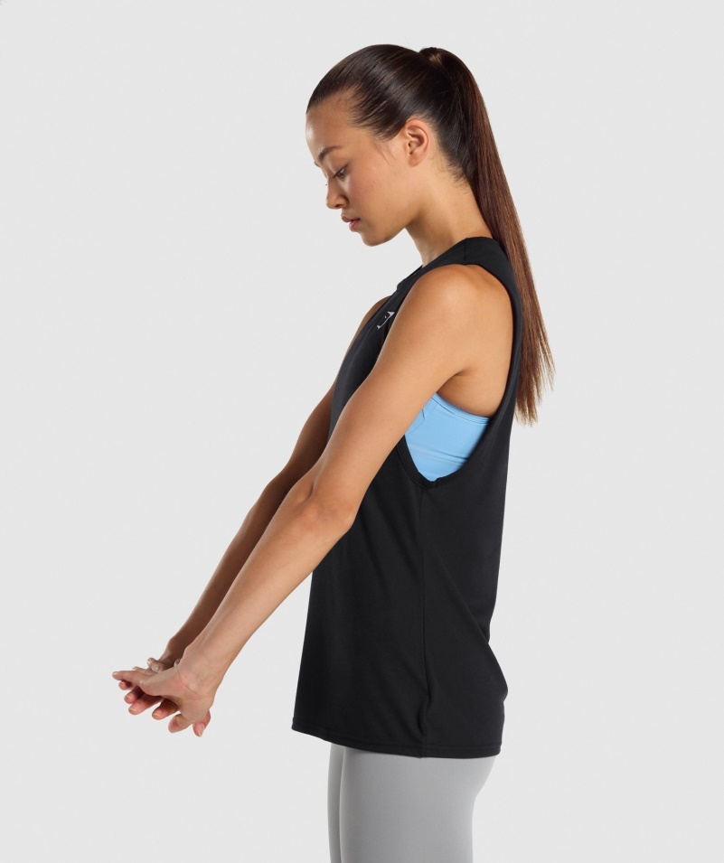 Gymshark Tréning Drop Arm Tank Dámske čierne