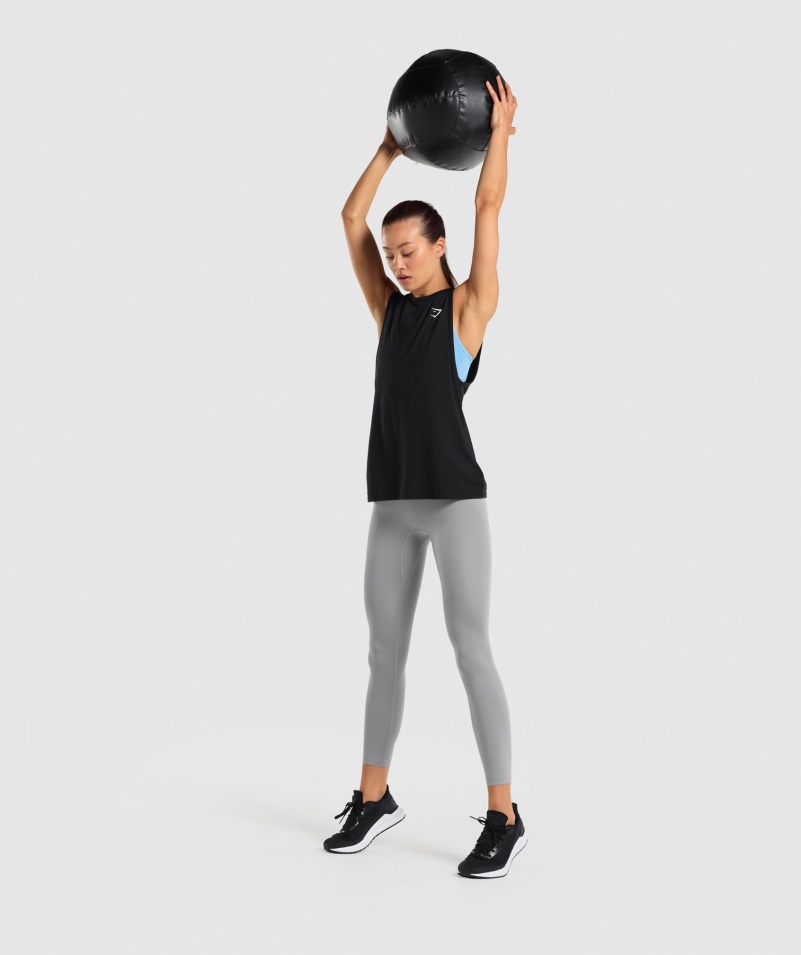 Gymshark Tréning Drop Arm Tank Dámske čierne