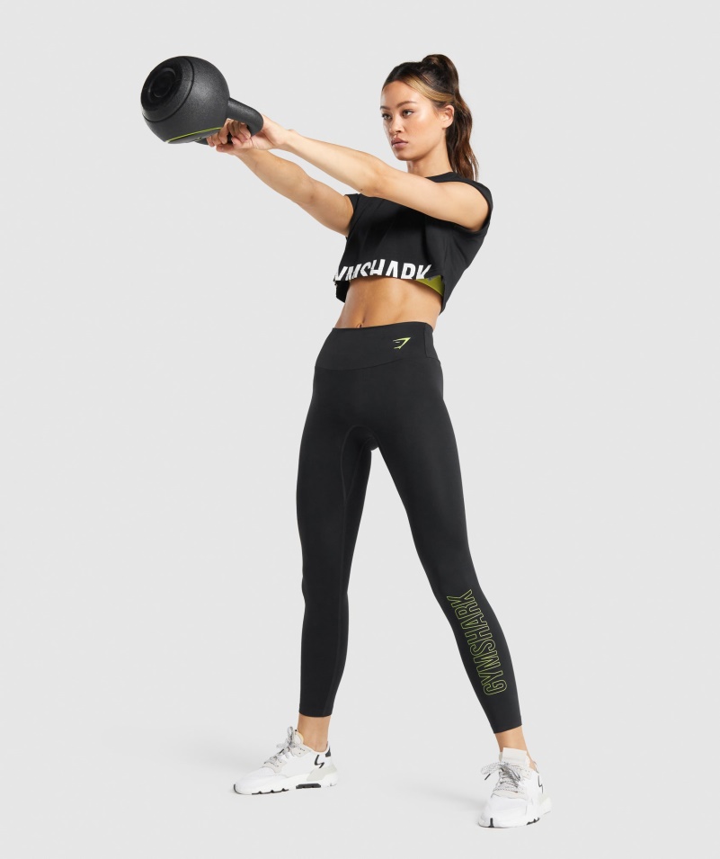 Gymshark Tréningové Grafické Legíny čierne