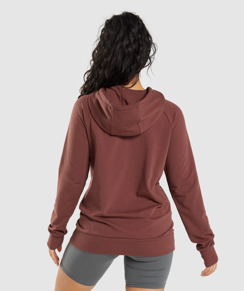 Gymshark Tréningová Mikina S Kapucňou čerešňovo Hnedá
