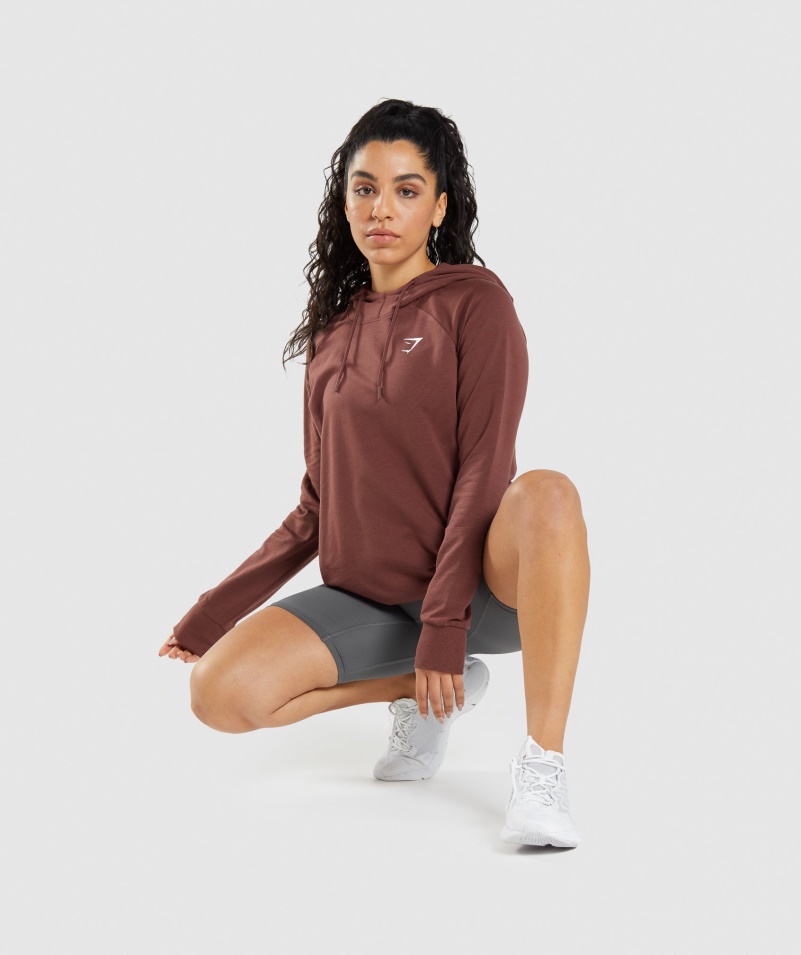Gymshark Tréningová Mikina S Kapucňou čerešňovo Hnedá