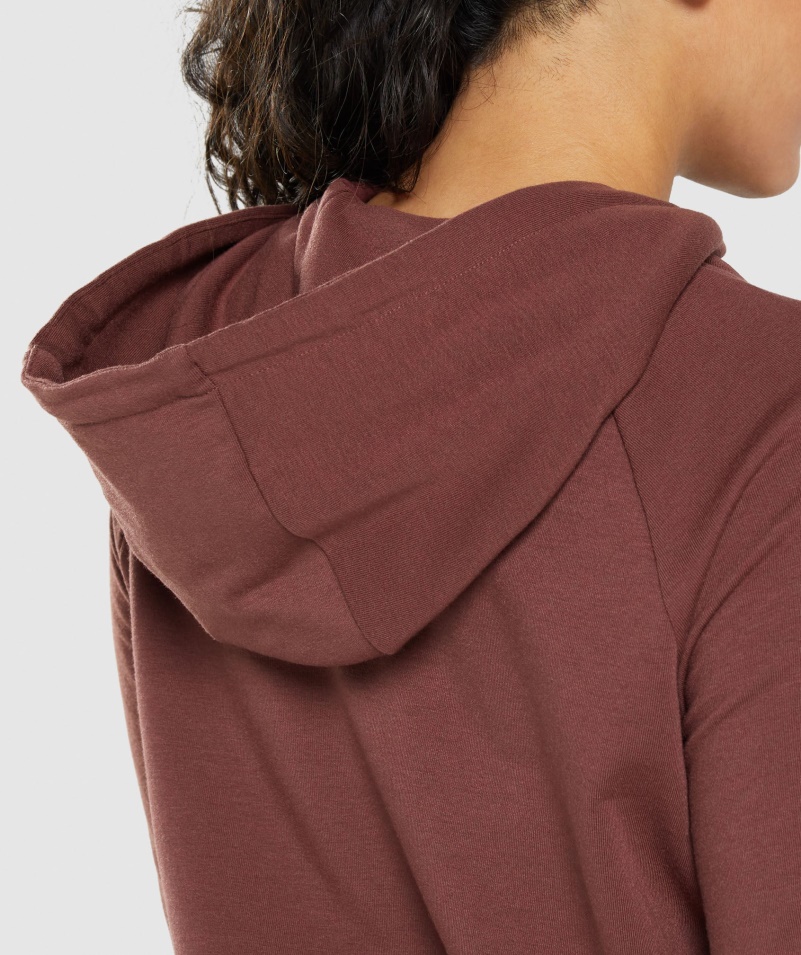 Gymshark Tréningová Mikina S Kapucňou čerešňovo Hnedá