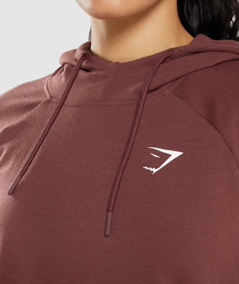 Gymshark Tréningová Mikina S Kapucňou čerešňovo Hnedá