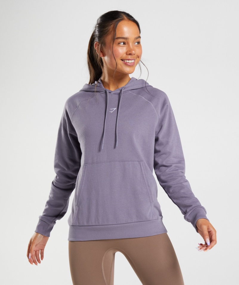 Gymshark Tréningová Mikina S Kapucňou Ortuť Fialová