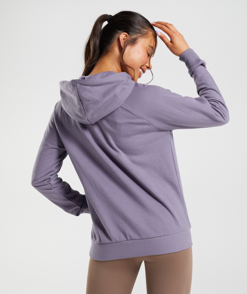 Gymshark Tréningová Mikina S Kapucňou Ortuť Fialová