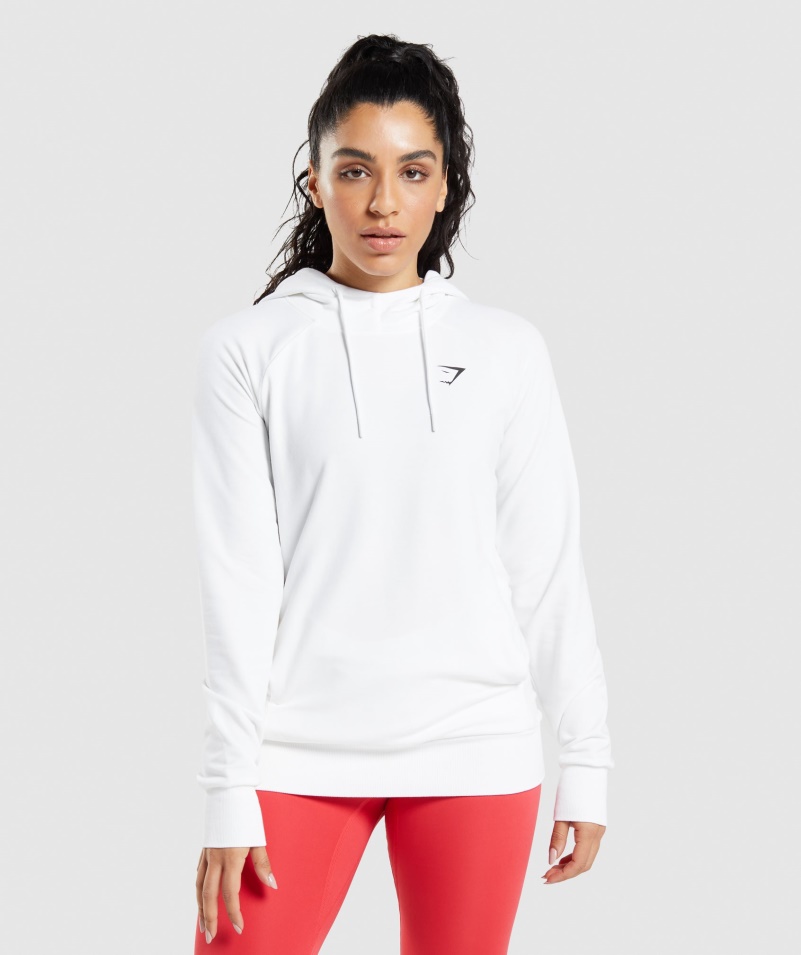 Gymshark Tréningová Mikina S Kapucňou Biela