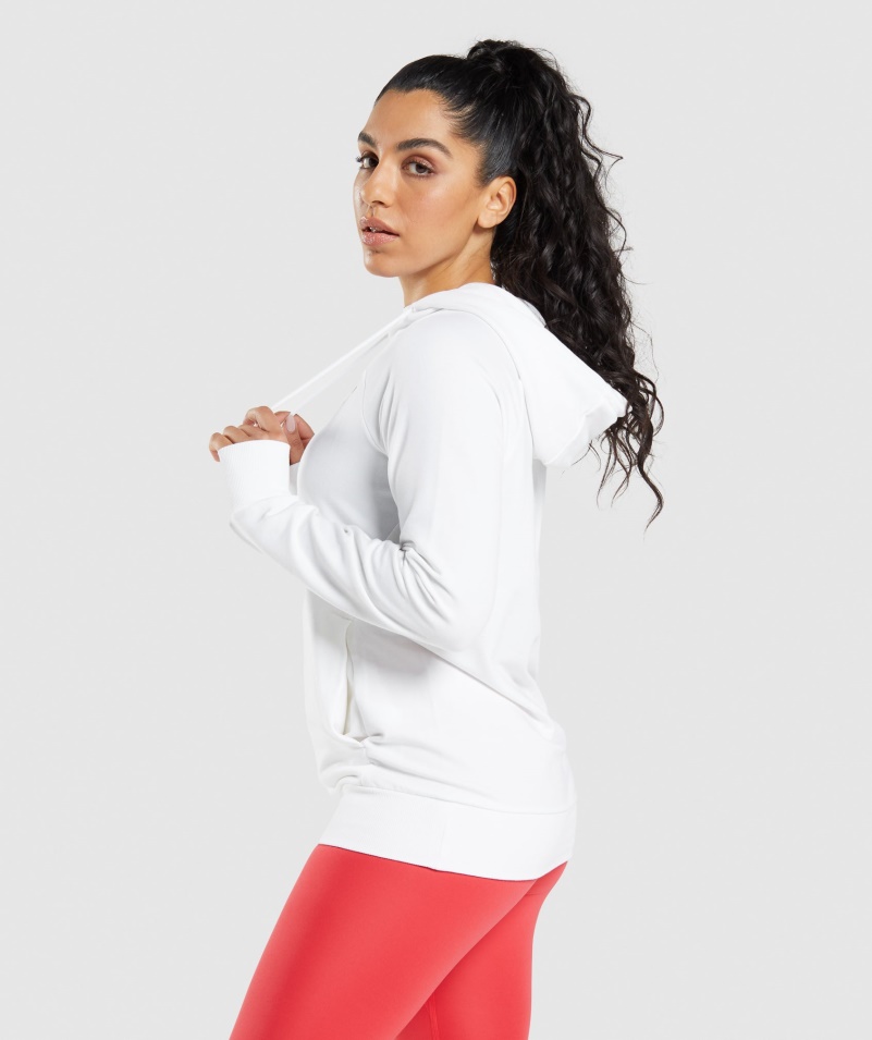 Gymshark Tréningová Mikina S Kapucňou Biela