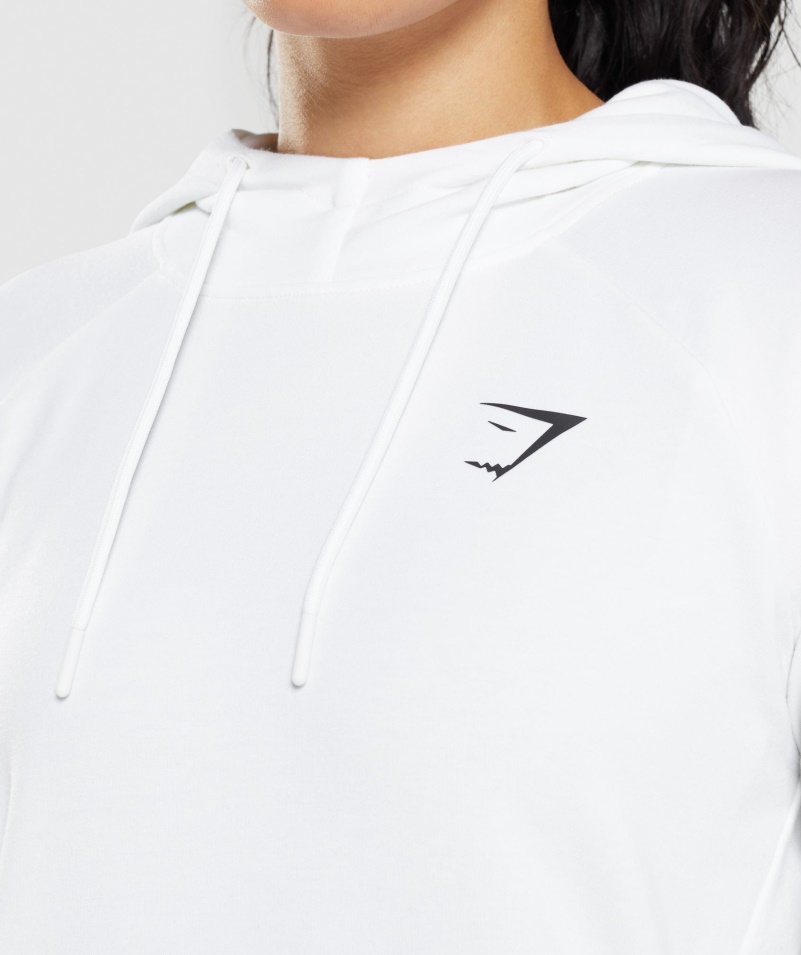 Gymshark Tréningová Mikina S Kapucňou Biela