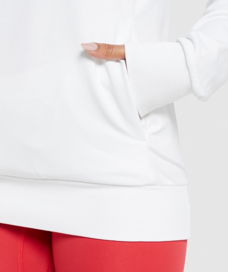 Gymshark Tréningová Mikina S Kapucňou Biela