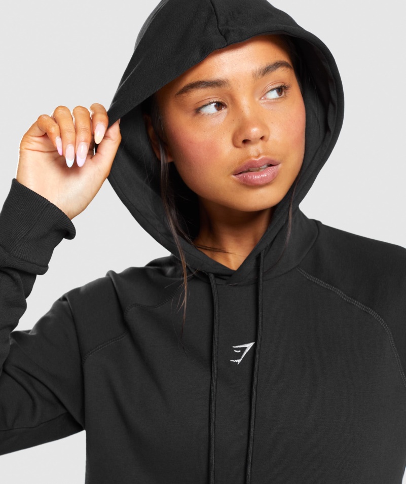 Gymshark Tréningová Mikina S Kapucňou Dámska čierna