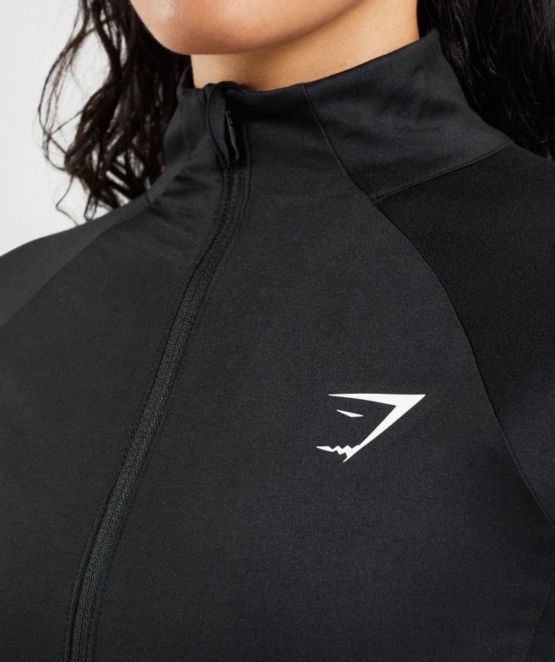 Gymshark Tréningová Bunda čierna
