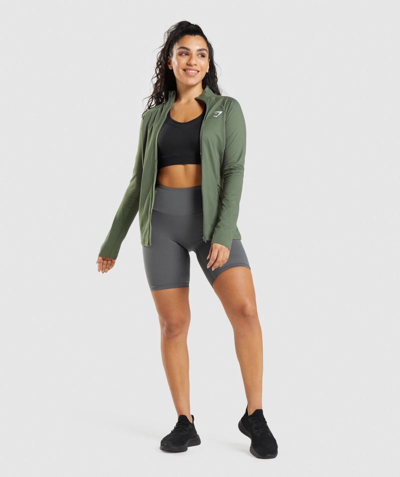 Gymshark Tréningová Bunda Jadro Olivová