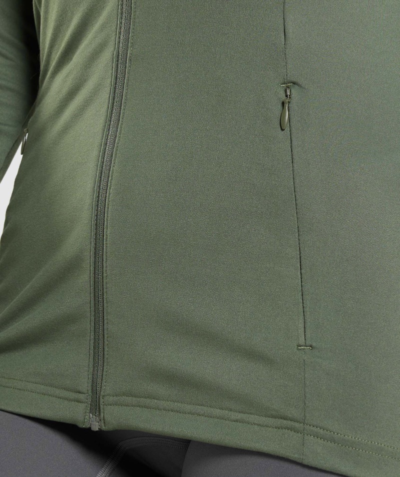 Gymshark Tréningová Bunda Jadro Olivová