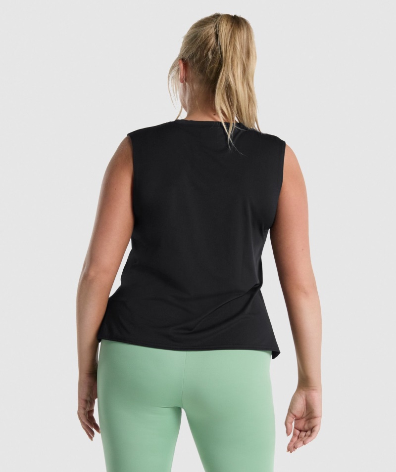 Gymshark Tréningový Midi Tank čierny