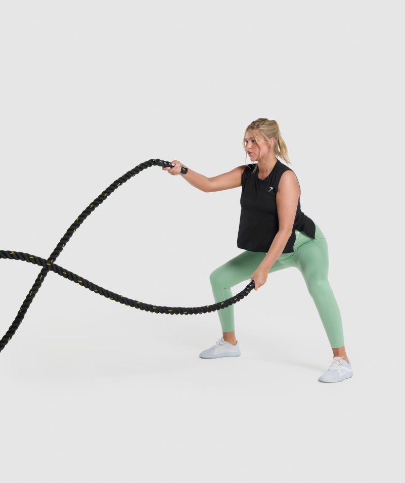 Gymshark Tréningový Midi Tank čierny