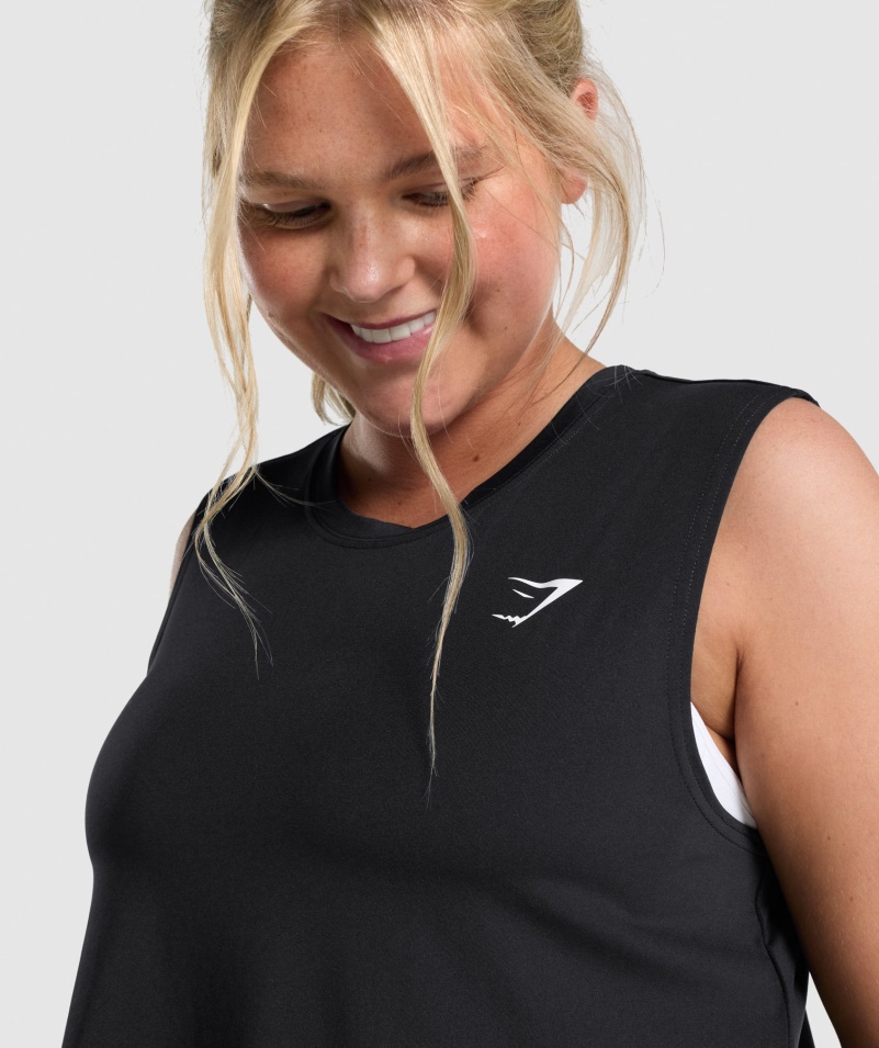 Gymshark Tréningový Midi Tank čierny