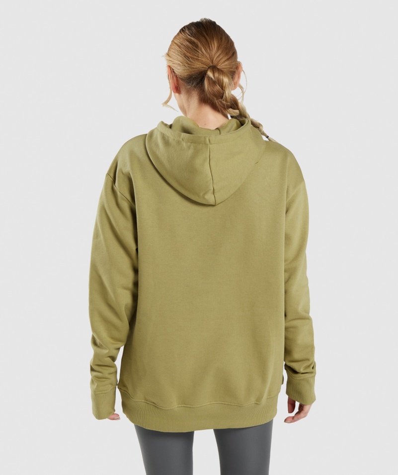 Gymshark Training Oversized Mikina S Kapucňou Griffin Green
