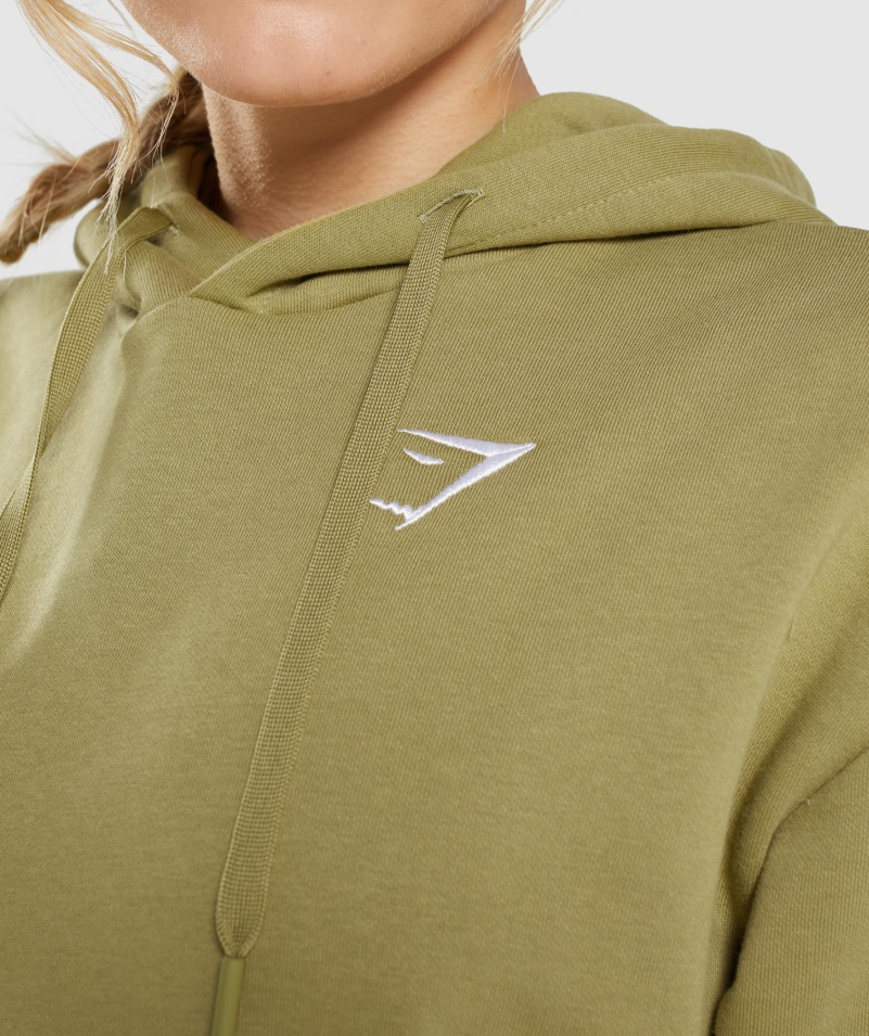 Gymshark Training Oversized Mikina S Kapucňou Griffin Green