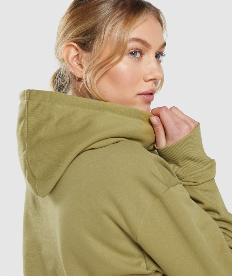 Gymshark Training Oversized Mikina S Kapucňou Griffin Green