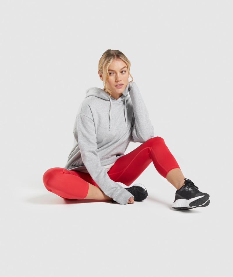 Gymshark Training Oversized Mikina S Kapucňou Svetlo šedá Marl